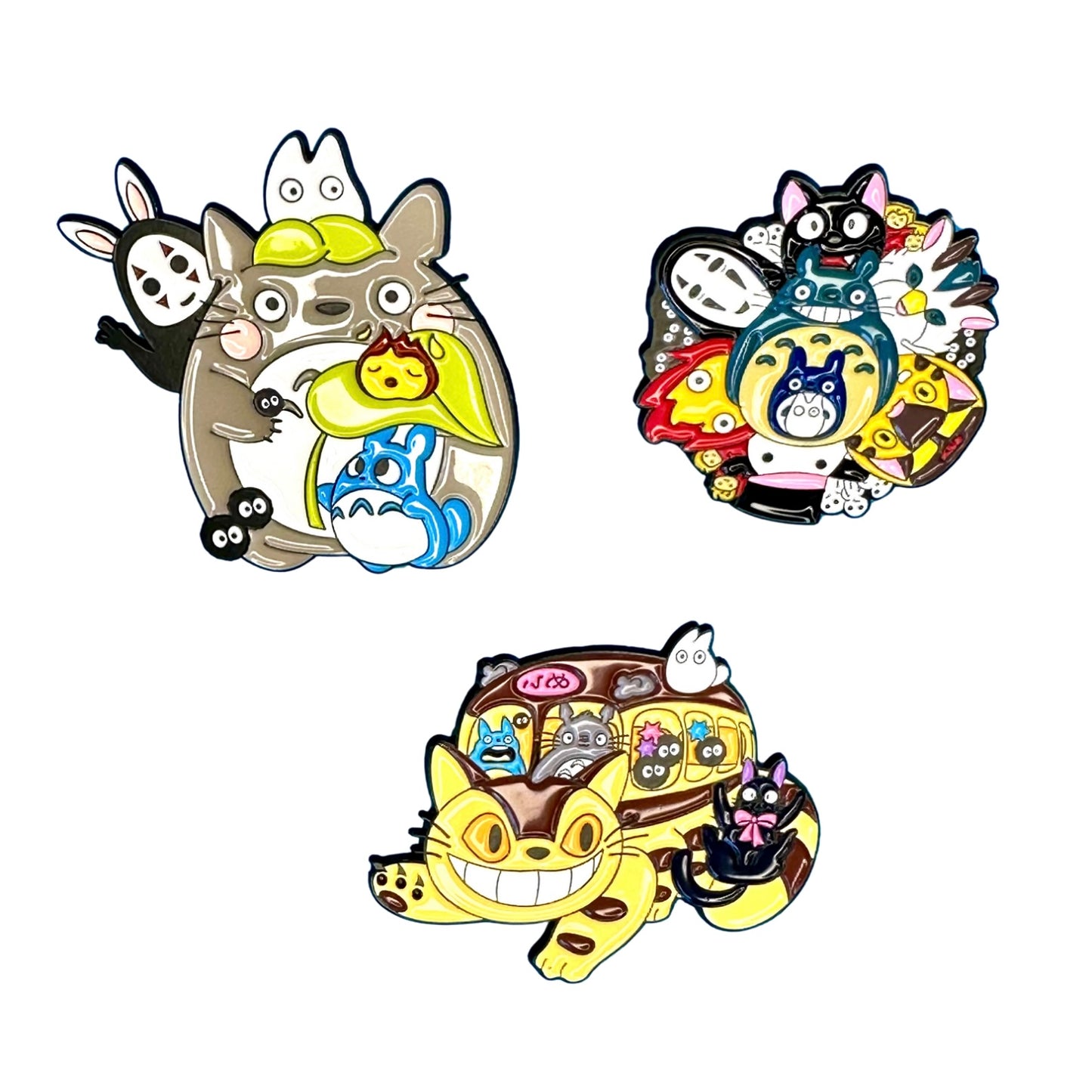 Studio Ghibli - Totoro & his Friends - Set of 3 Large Pin