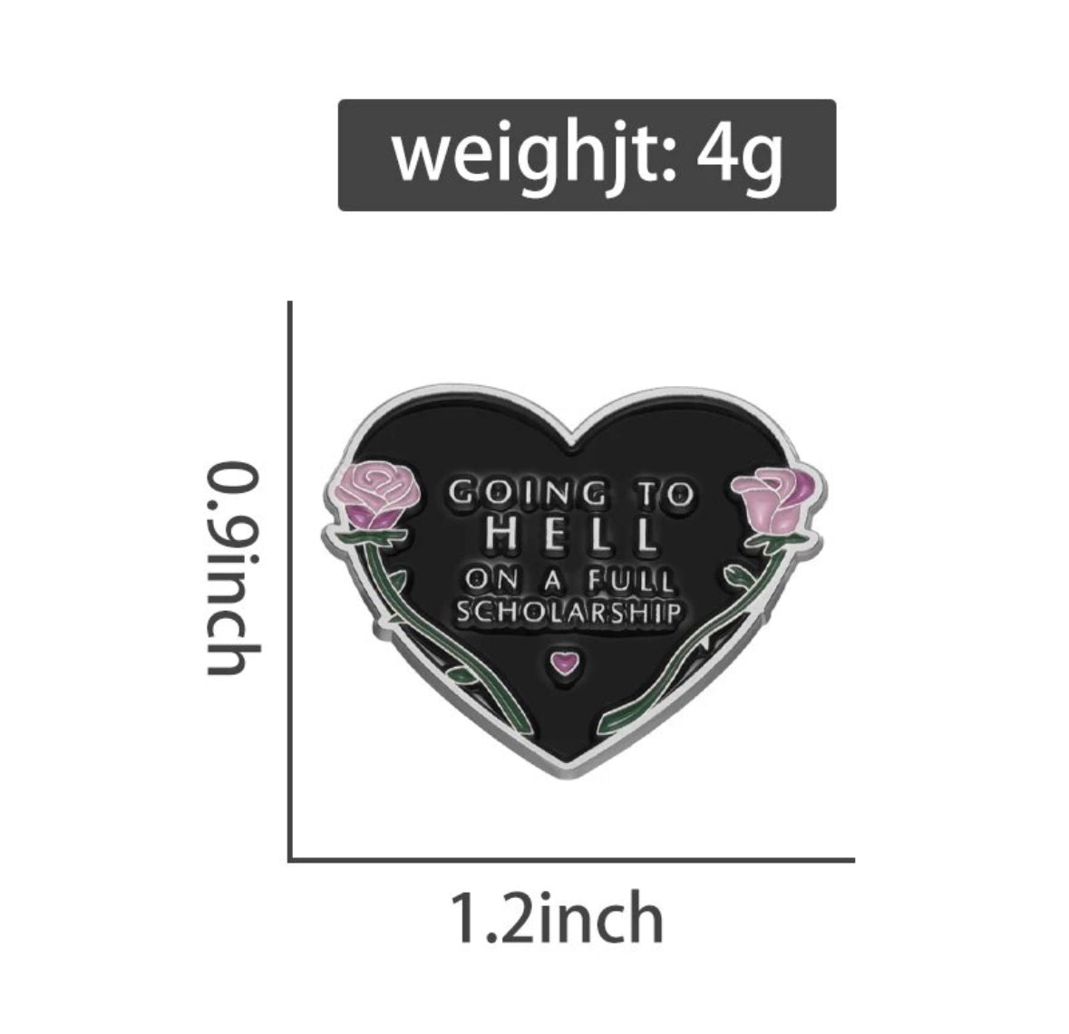 Going to Hell on a Full Scholarship enamel pin - view 6