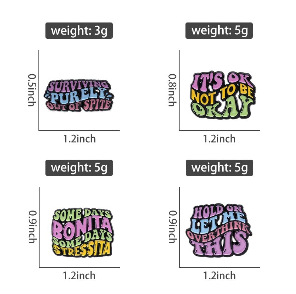 Fun Quote enamel pin - view 8