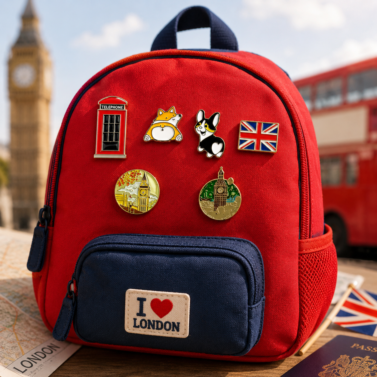 Union Jack Flag enamel pin - view 1