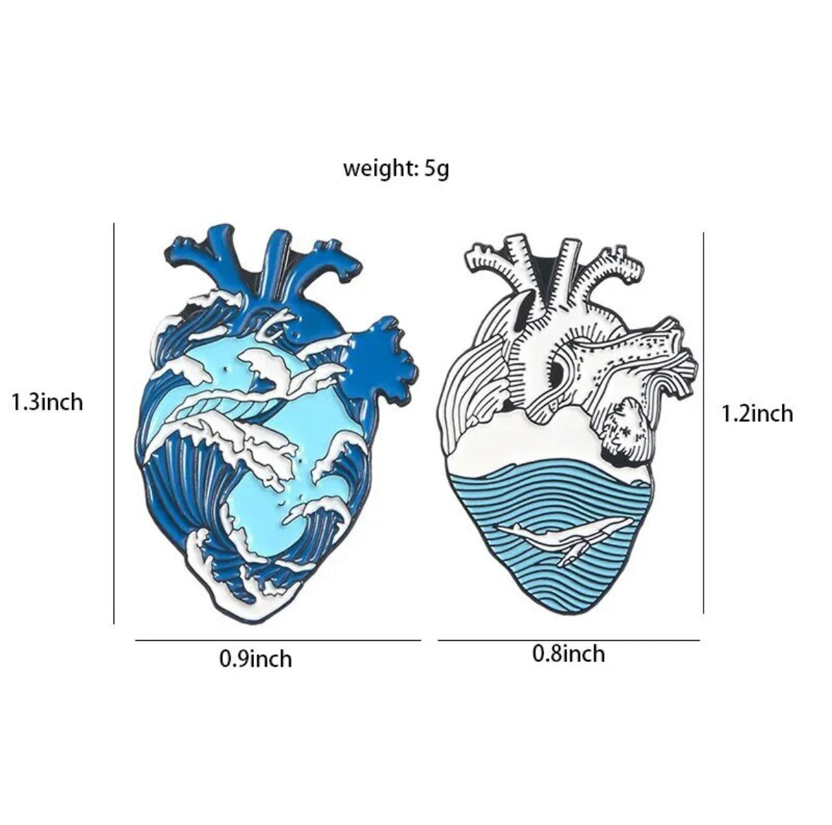 The Ocean at Heart enamel pin - view 4