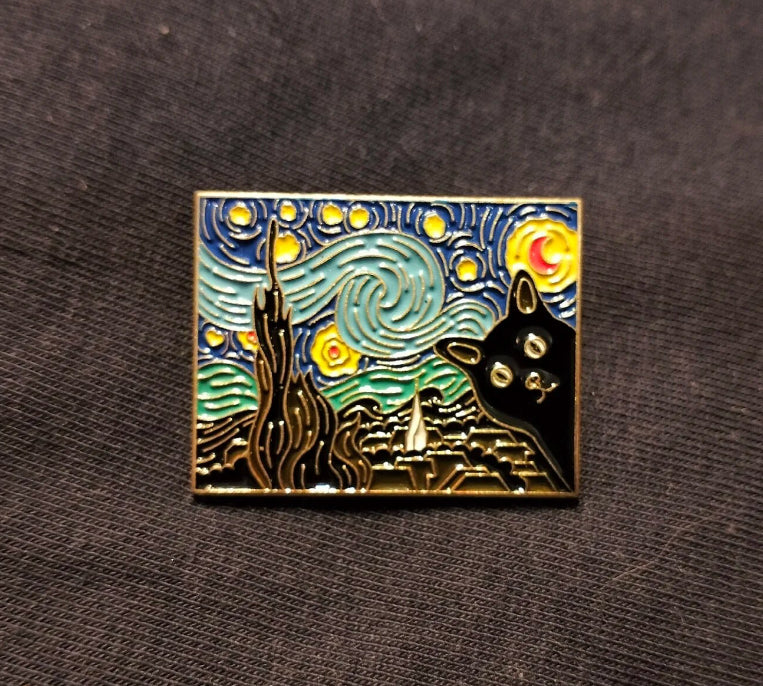 Famous Art Picture Frames with Cats enamel pin - view 8