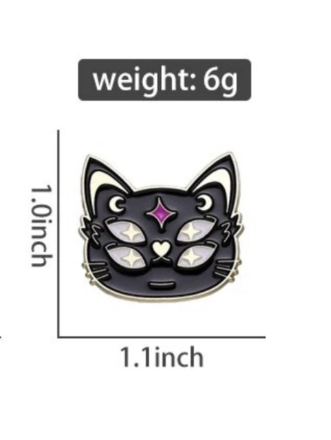 Cosmic Cat enamel pin - view 2