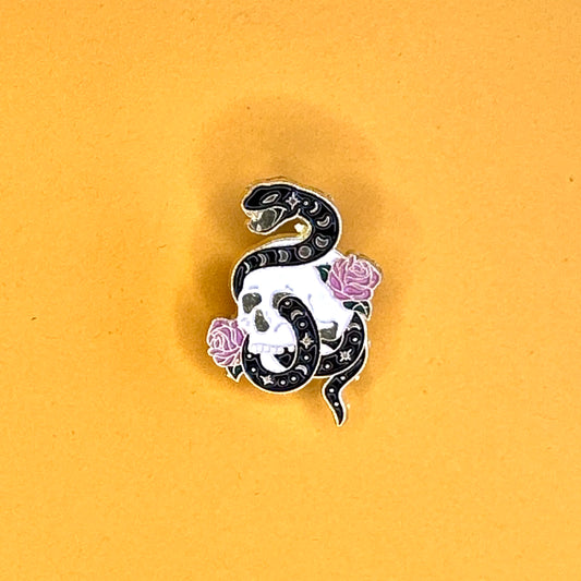 Snake & Moon Phases with Skull
