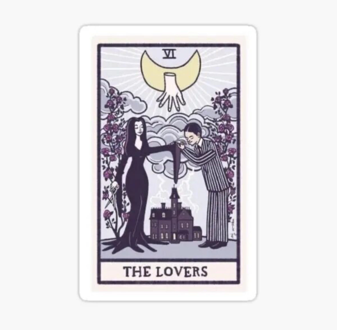 The Lovers Tarot Card by the Addams Family enamel pin - view 1