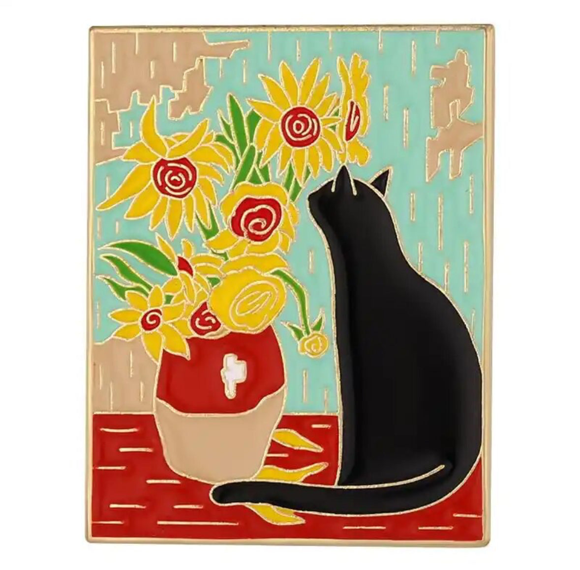 Famous Art Picture Frames with Cats enamel pin - view 6