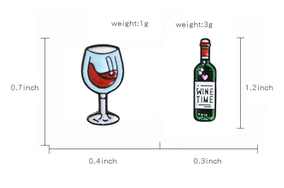 Wine Bottle & Glass enamel pin - view 7
