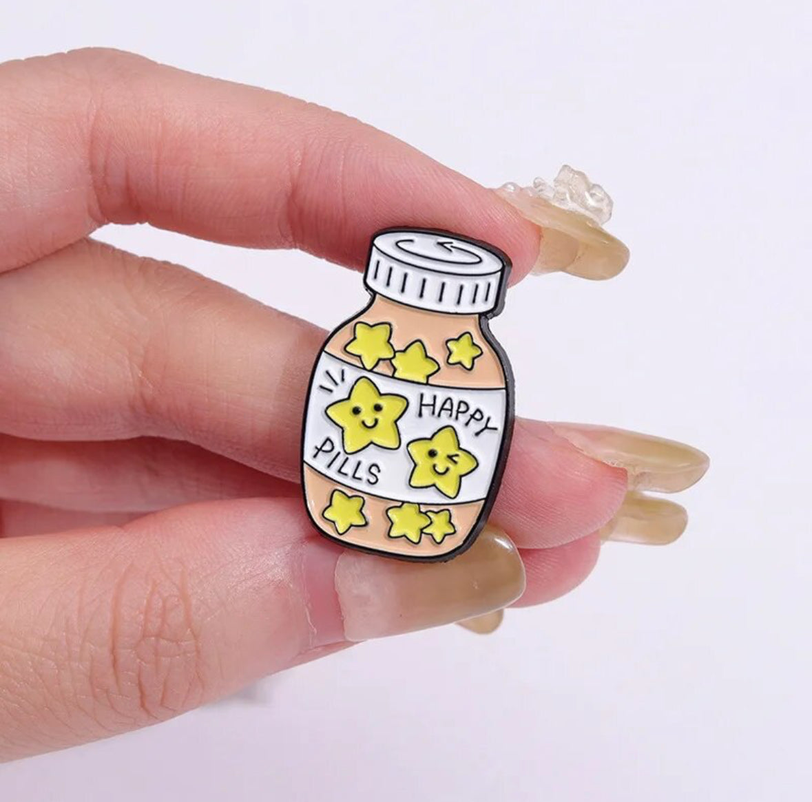 Love & Happy Pills Bottle enamel pin - view 4