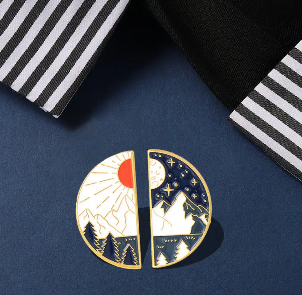 Night & Day Pair enamel pin - view 5