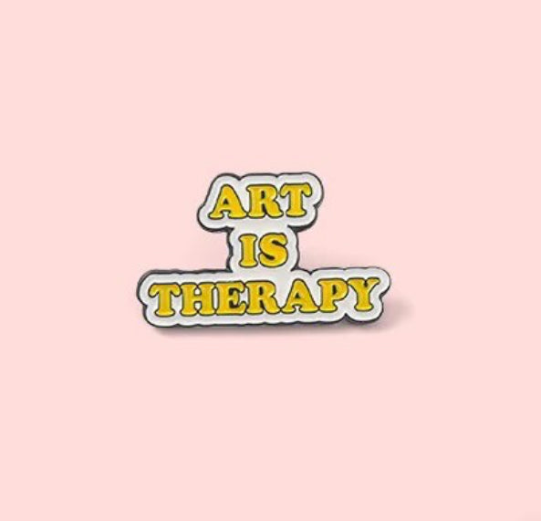 Art Is Therapy enamel pin - view 2