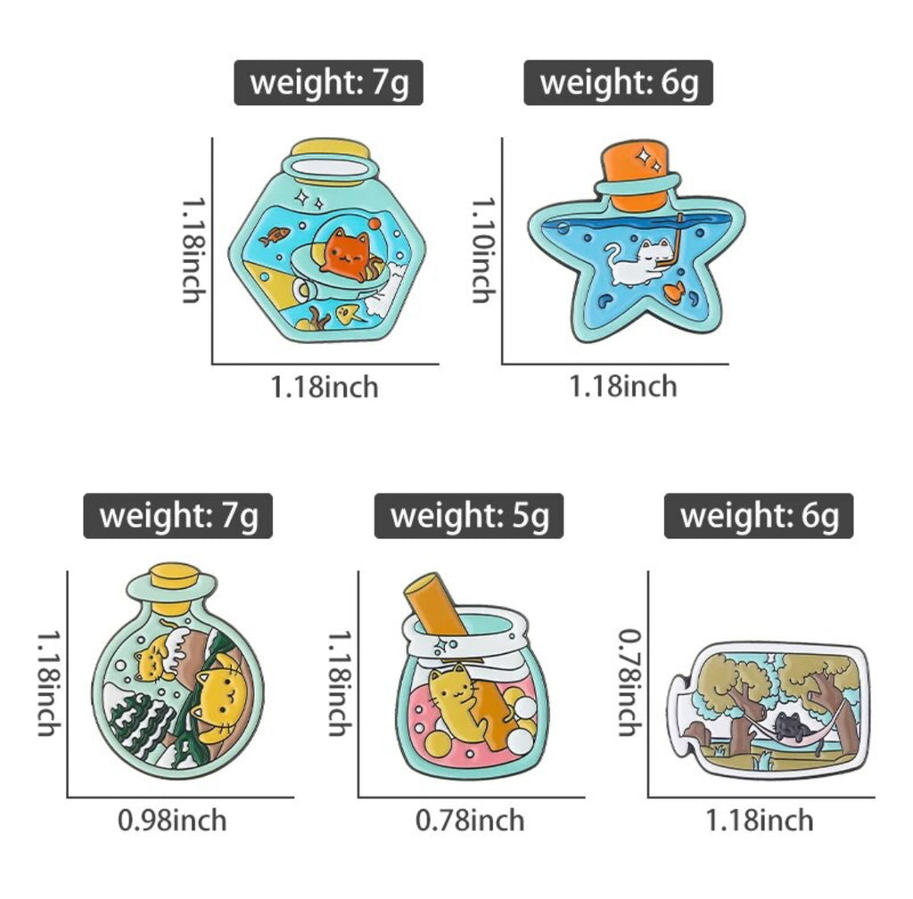 Cats in a Bottle enamel pin - view 9