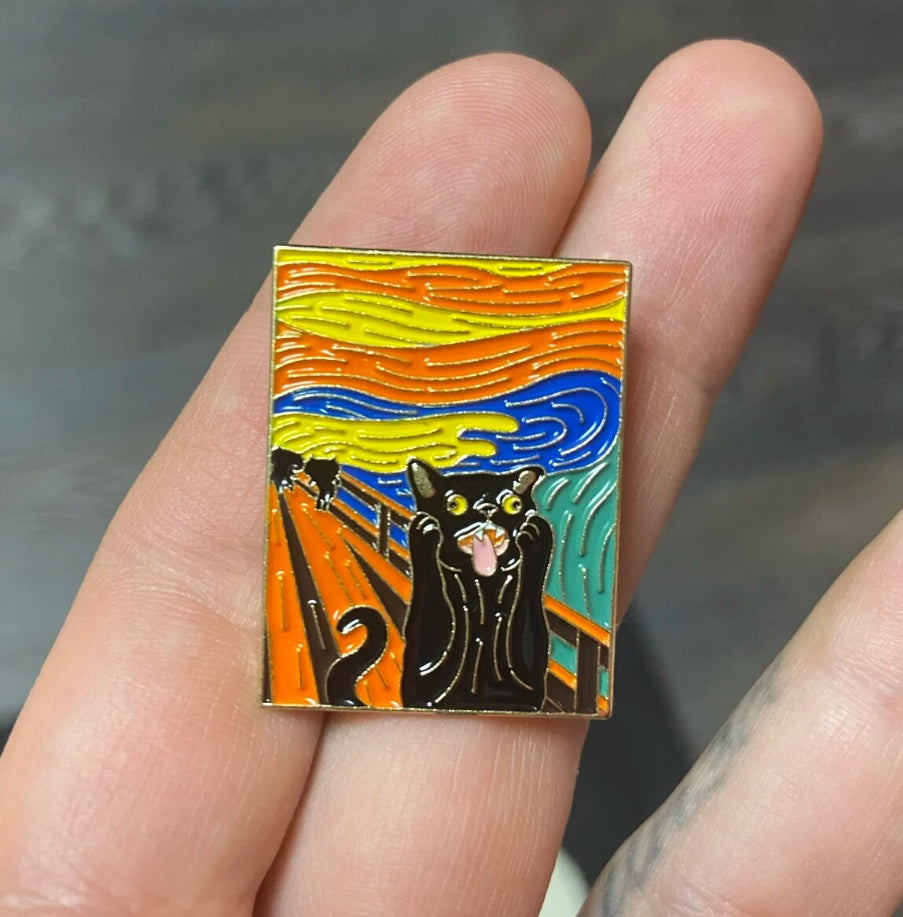 Famous Art Picture Frames with Cats enamel pin - view 7