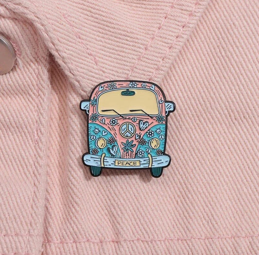 Travel Volkswagen Van enamel pin - view 1