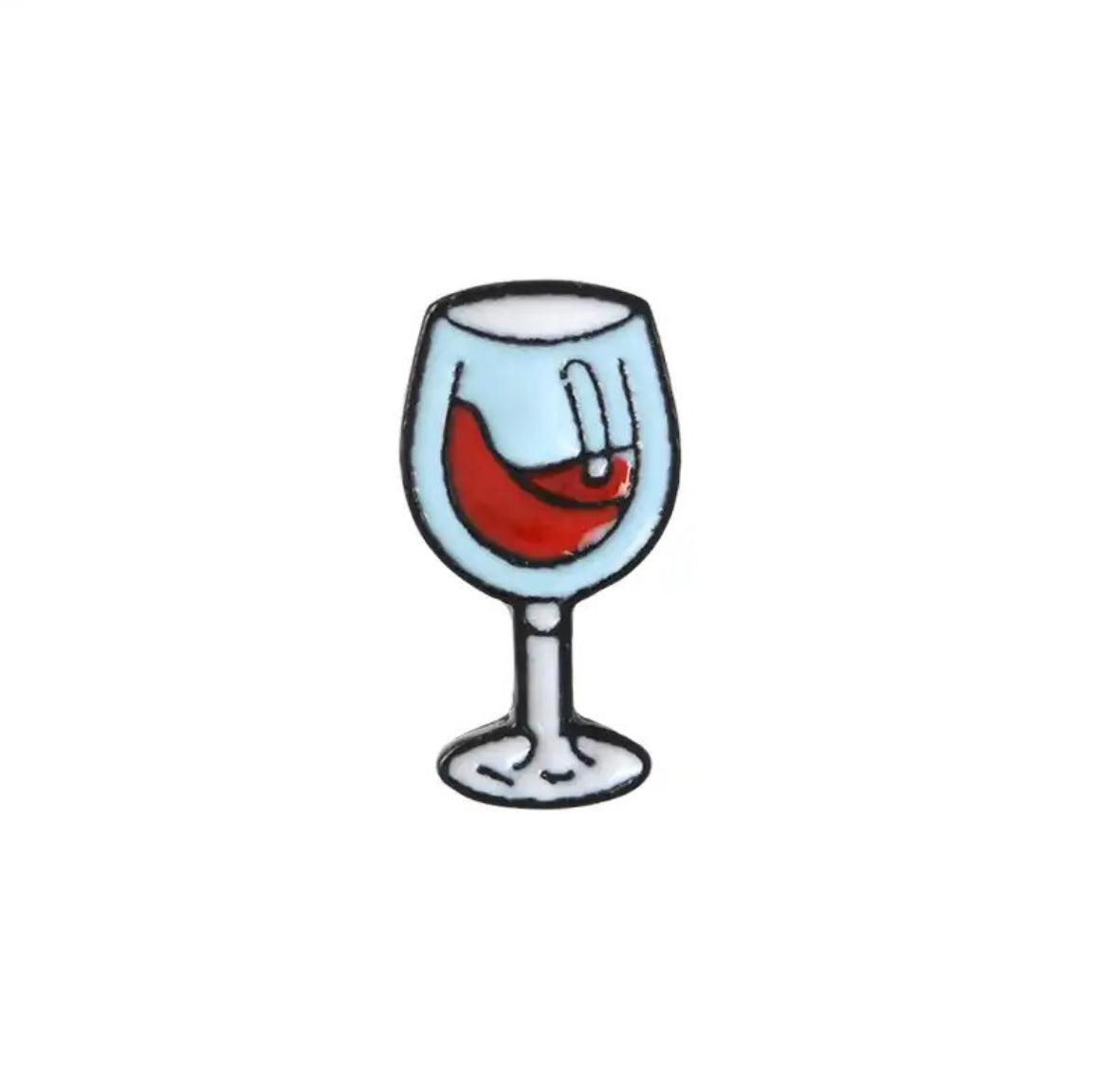 Wine Bottle & Glass enamel pin - view 2