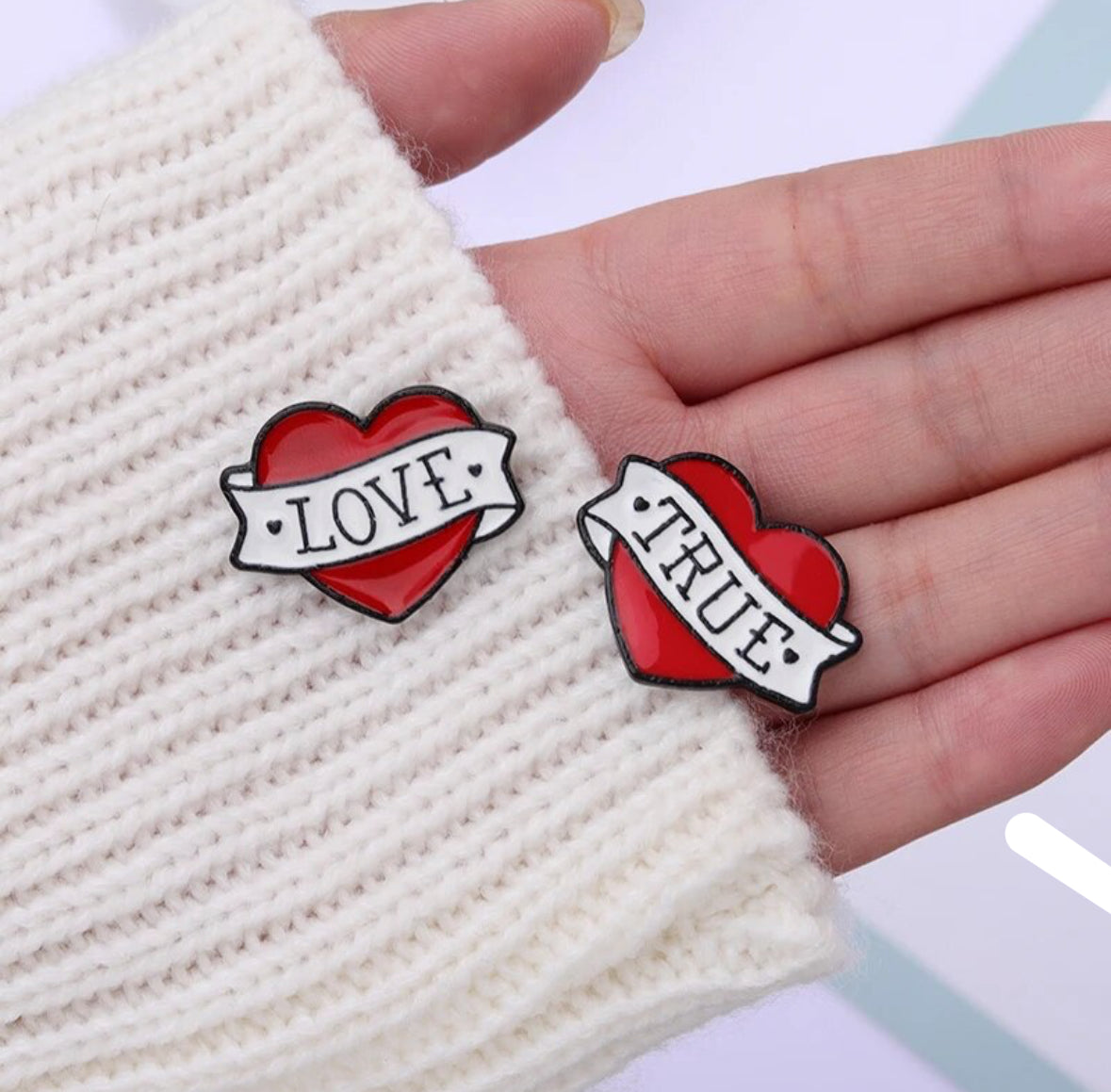 True & Love Heart enamel pin - view 1