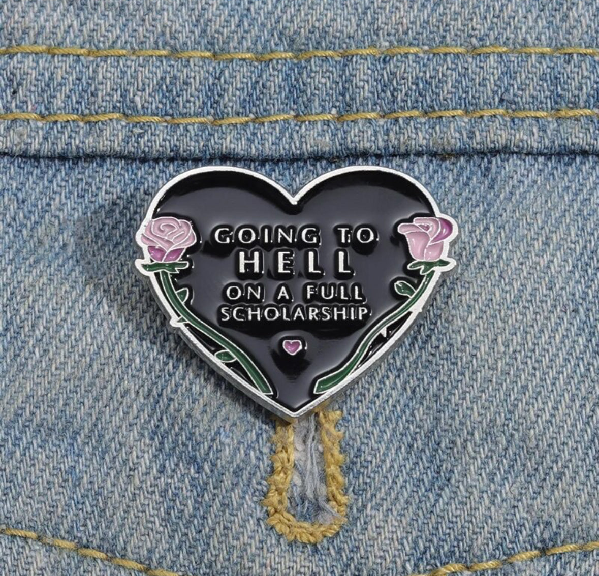 Going to Hell on a Full Scholarship enamel pin - view 3