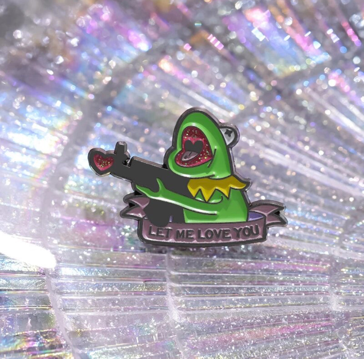 Kermit the Frog with a Gun enamel pin - view 3