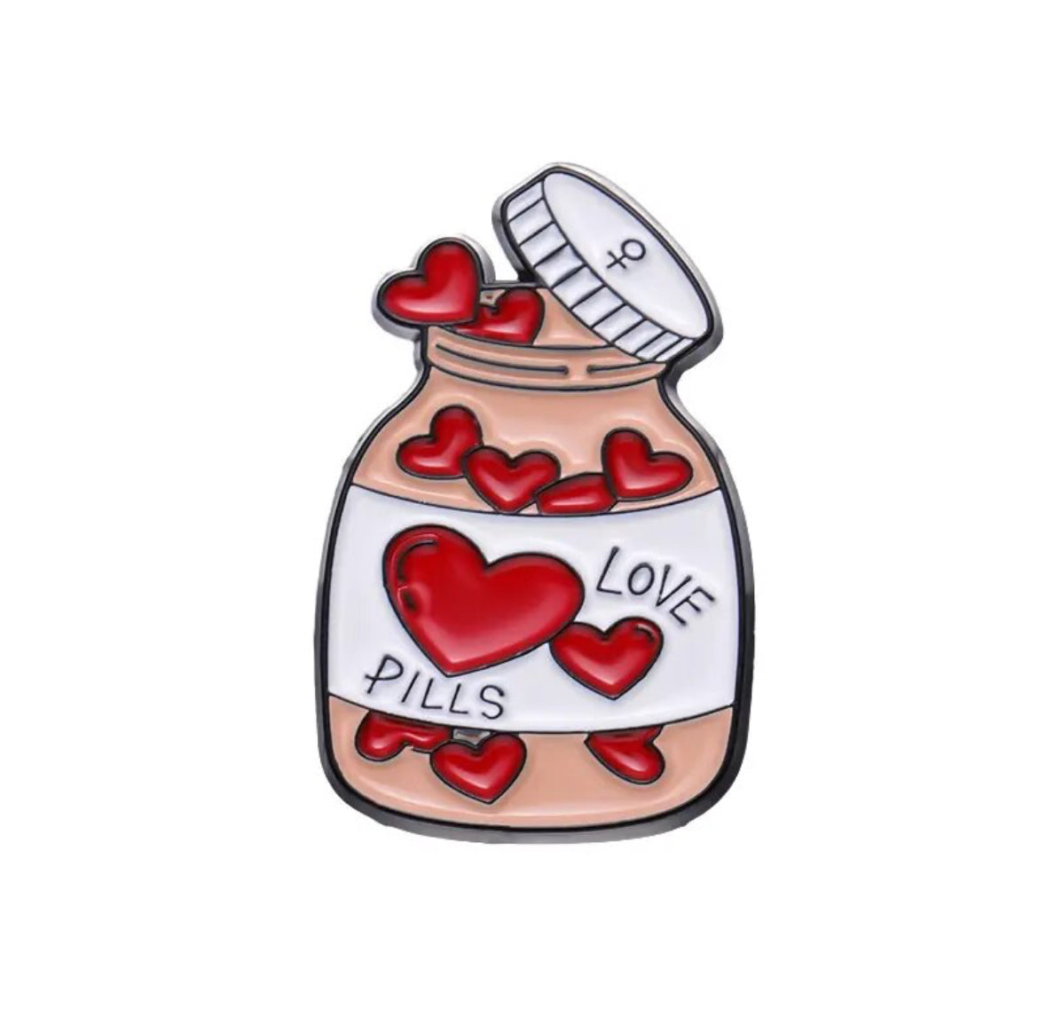 Love & Happy Pills Bottle enamel pin - view 2