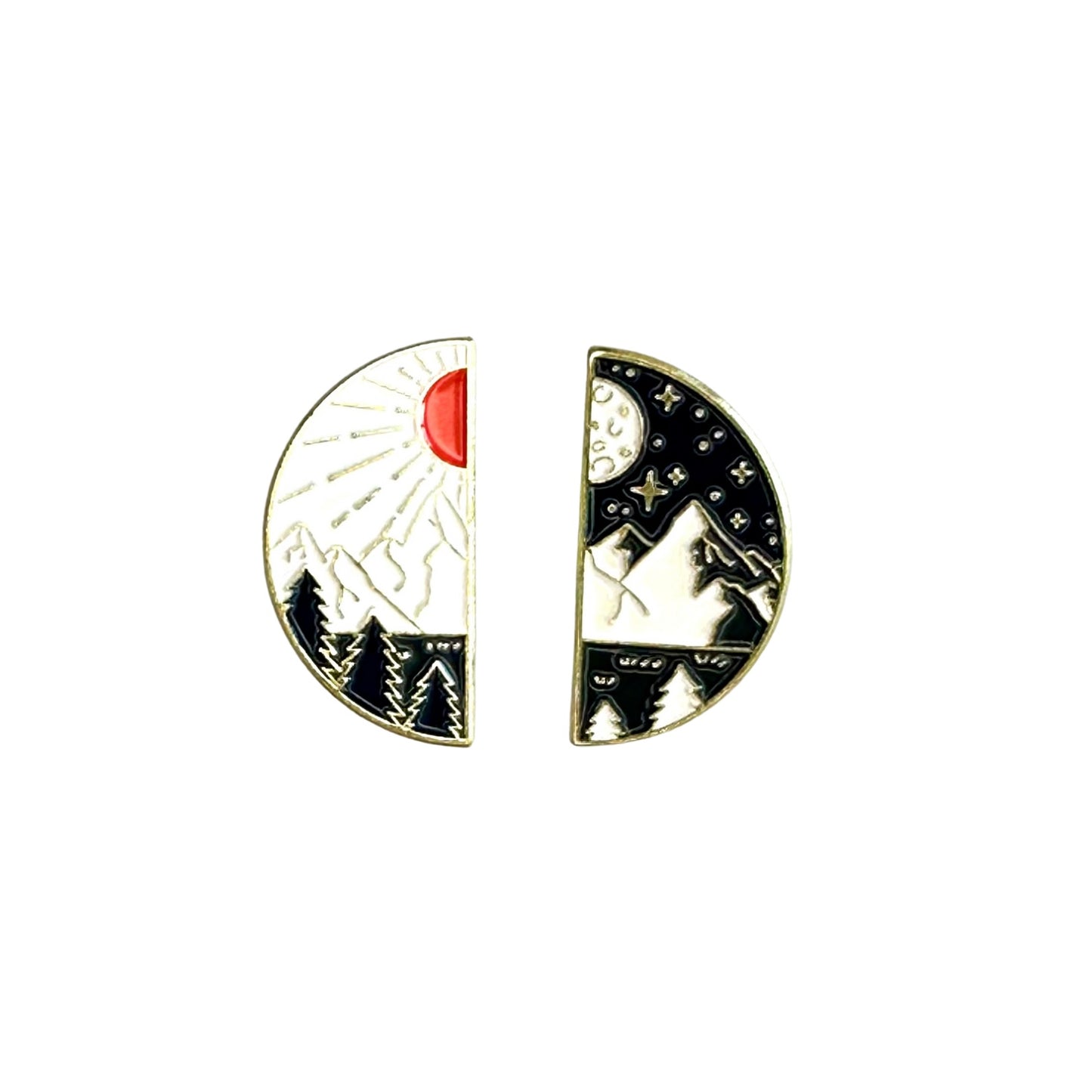 Set of 2 pins - Moon & Sun