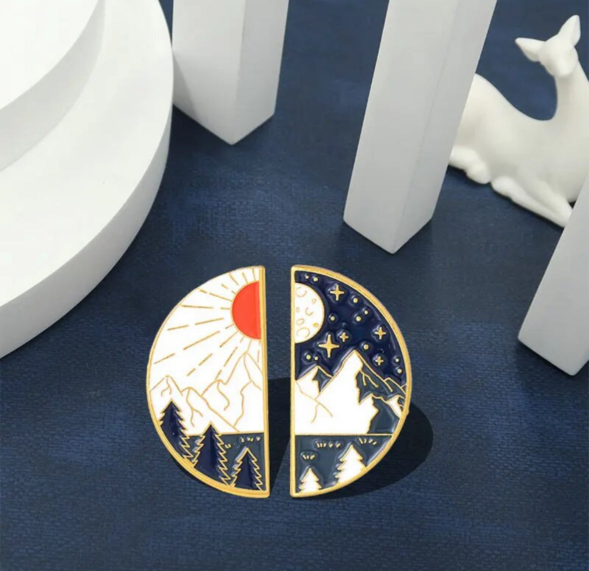 Night & Day Pair enamel pin - view 4