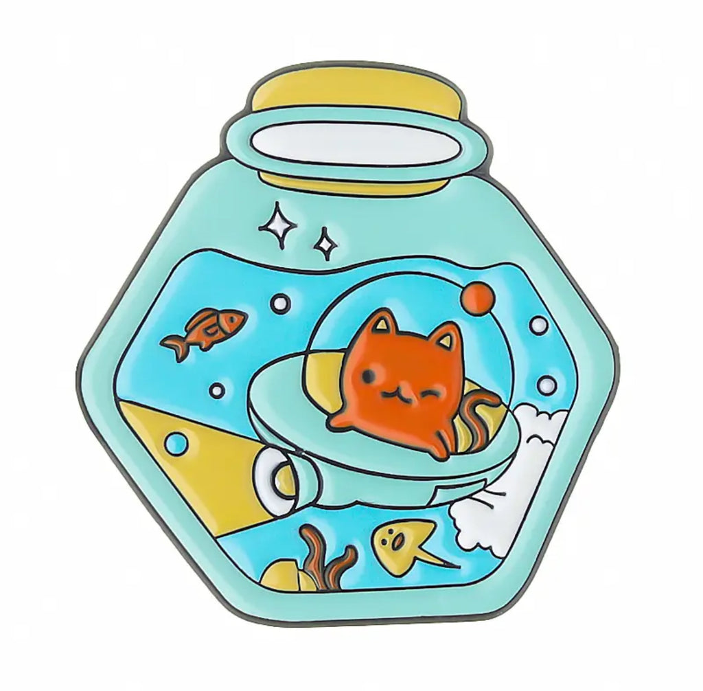 Cats in a Bottle enamel pin - view 5
