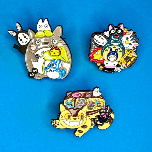 Studio Ghibli - Totoro & his Friends - Set of 3 Large Pin