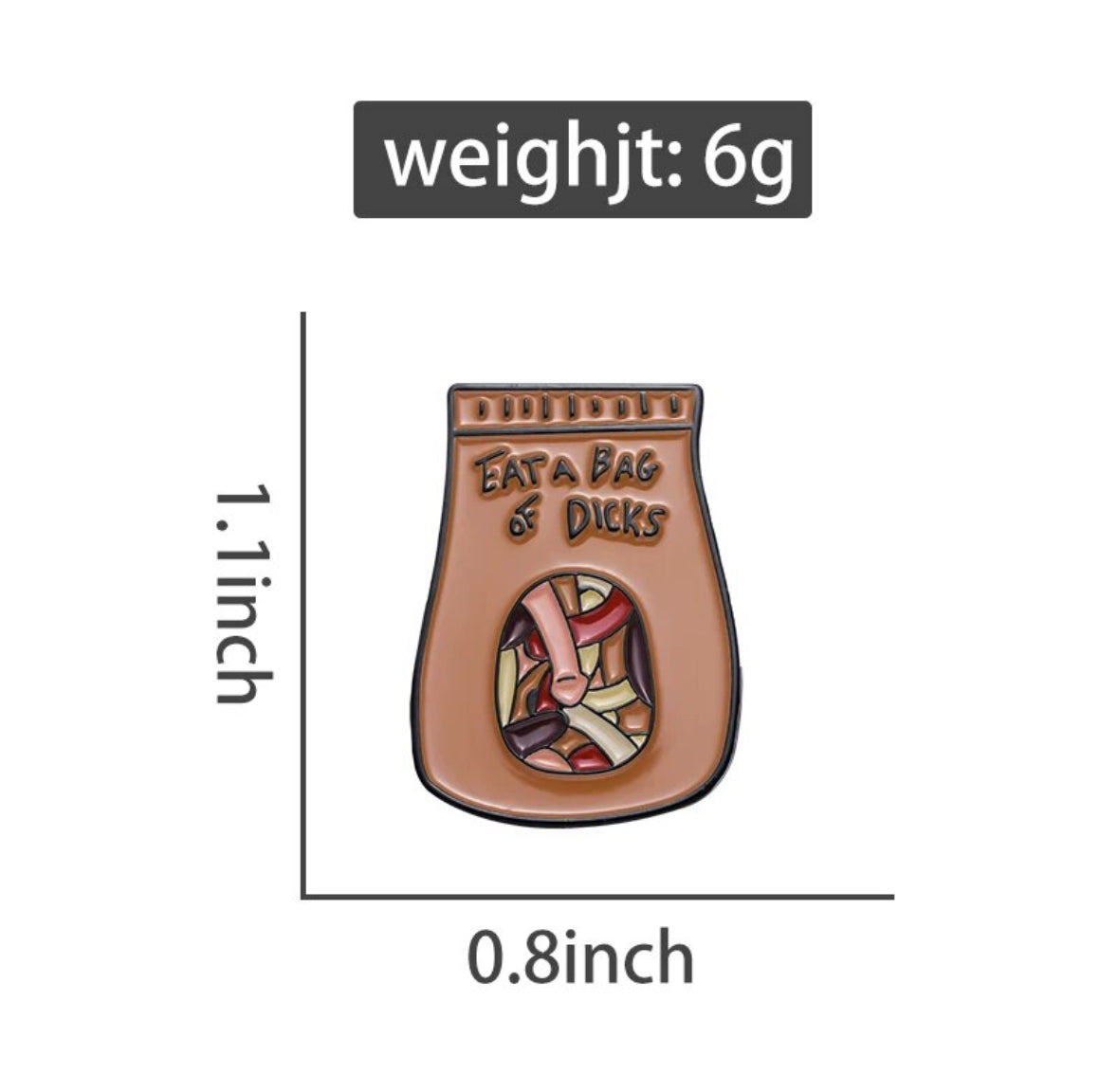 Eat a Bag of D#%*s enamel pin - view 4