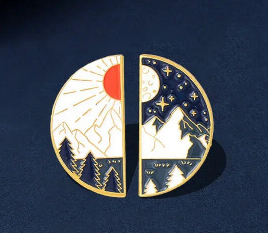 Night & Day Pair enamel pin - view 1