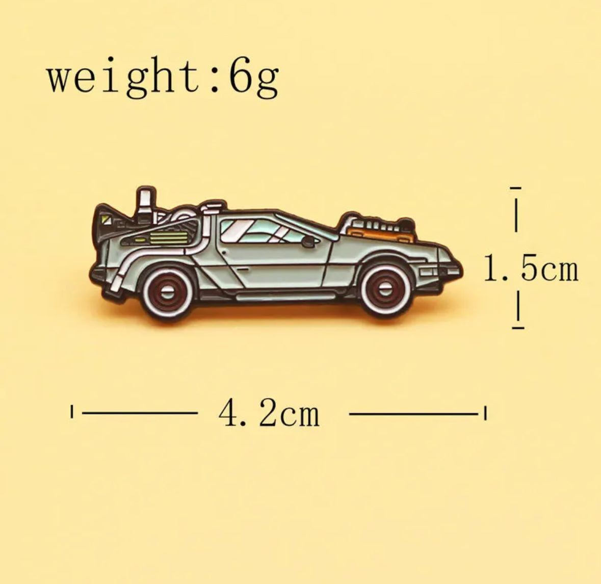 Back to the Future DeLorean enamel pin - view 3