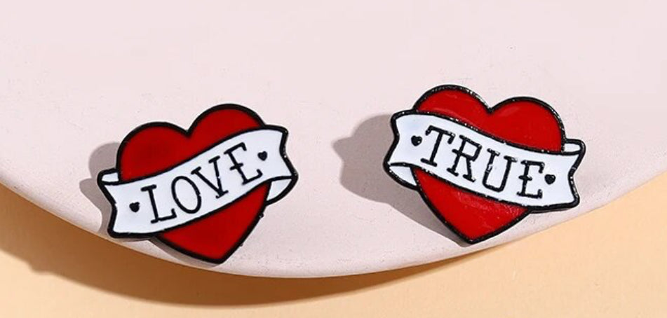 True & Love Heart enamel pin - view 2