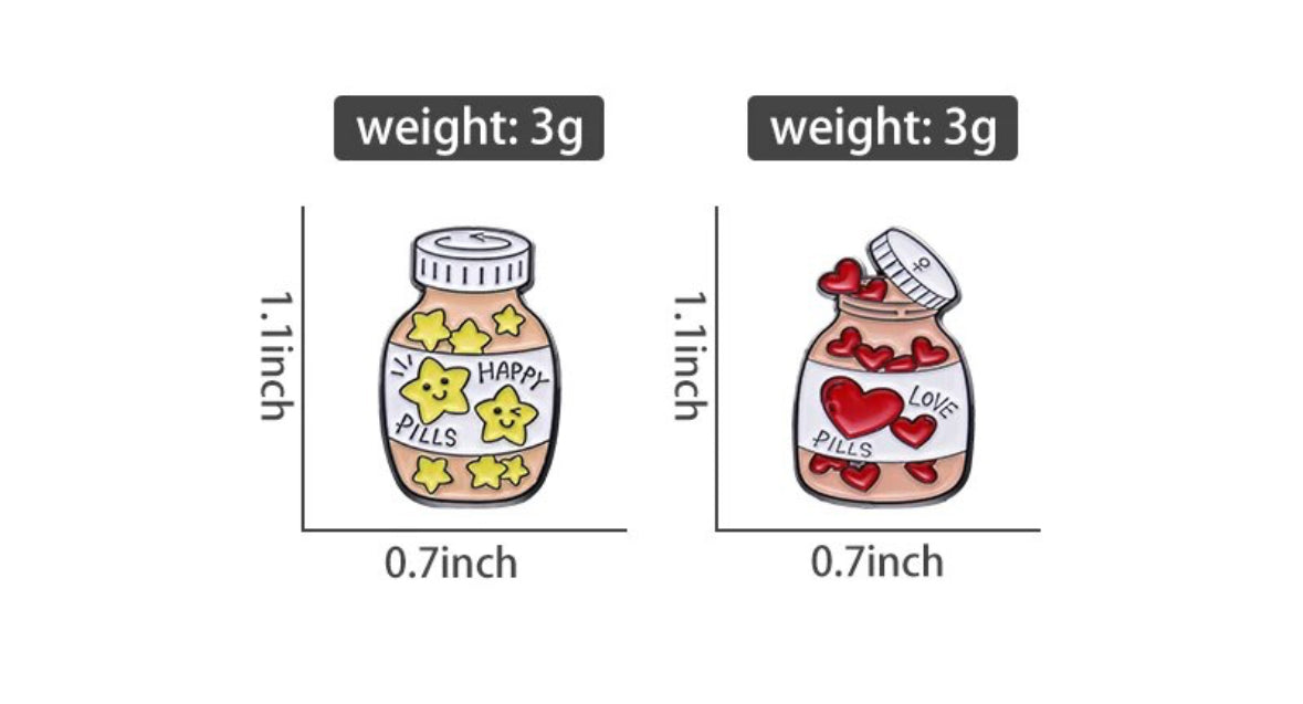 Love & Happy Pills Bottle enamel pin - view 6