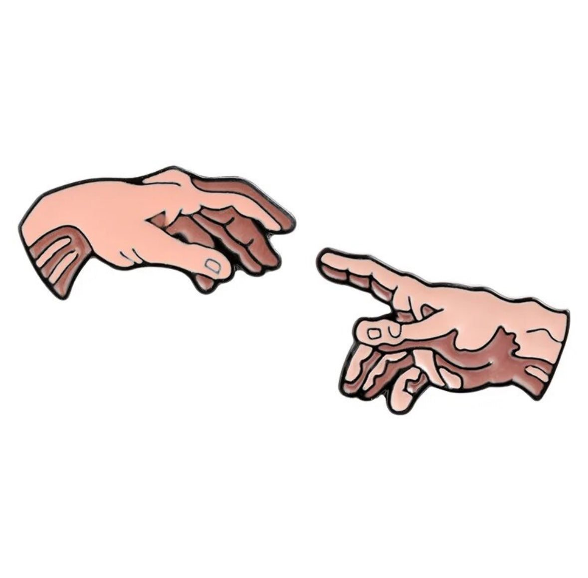 God & Adam's Hands / Creation of Adam (Michelangelo) enamel pin - view 1