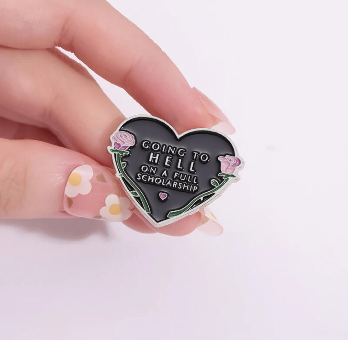 Going to Hell on a Full Scholarship enamel pin - view 2