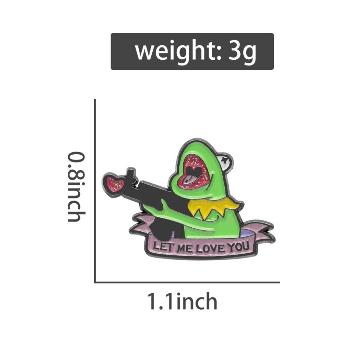 Kermit the Frog with a Gun enamel pin - view 7
