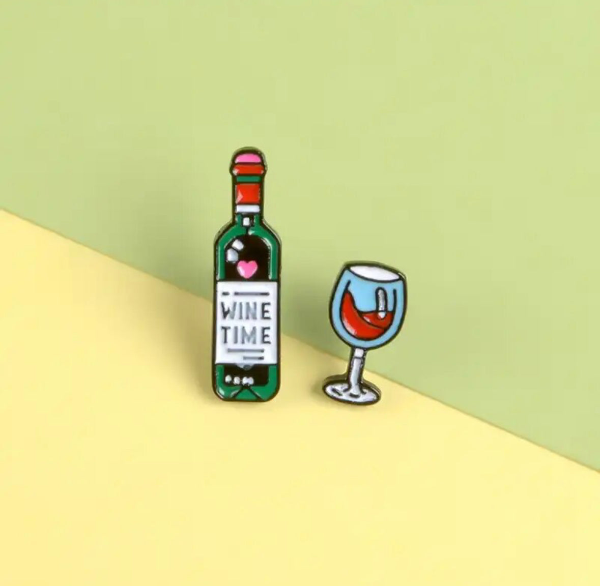 Wine Bottle & Glass enamel pin - view 8