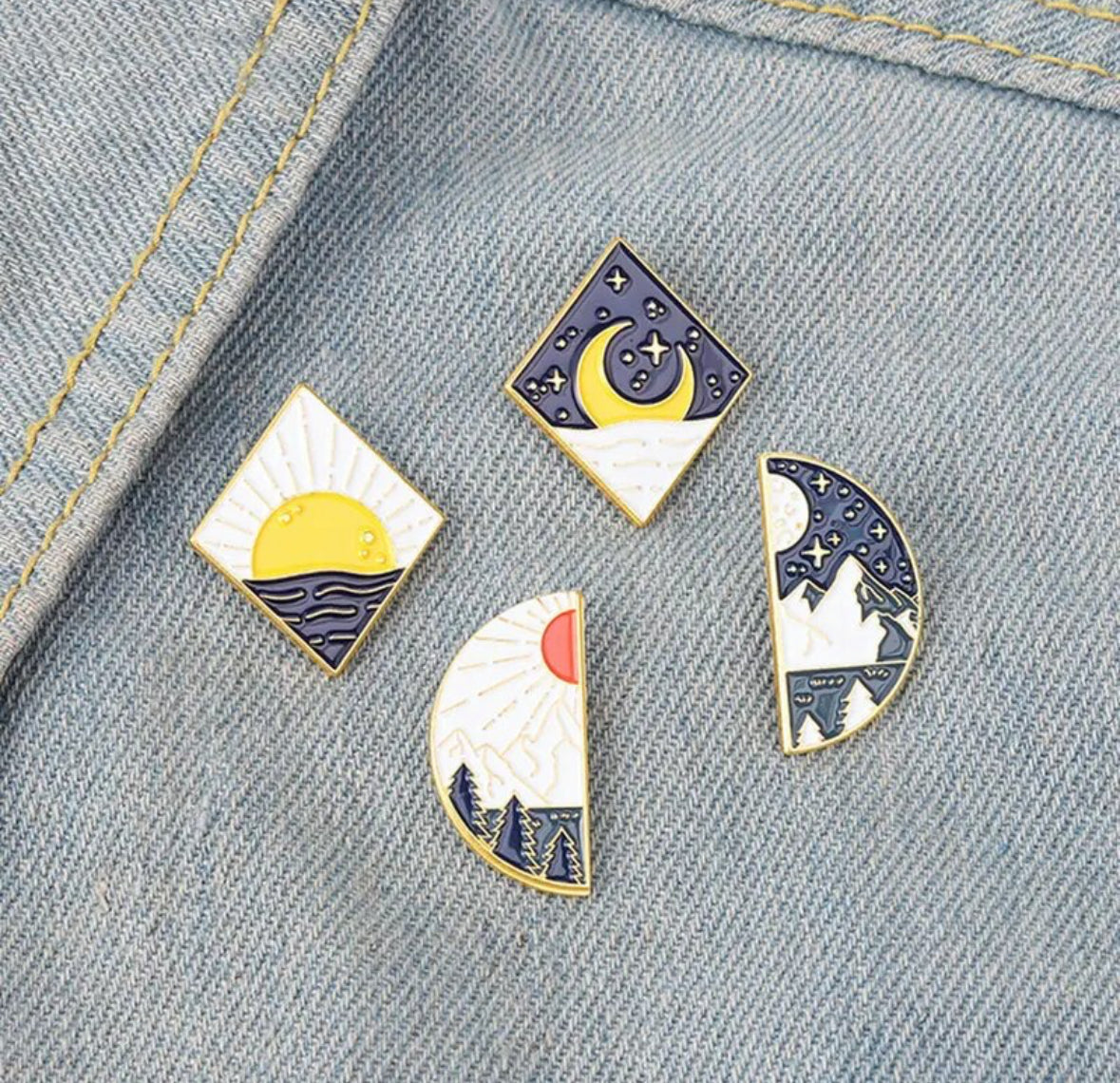 Night & Day Pair enamel pin - view 3