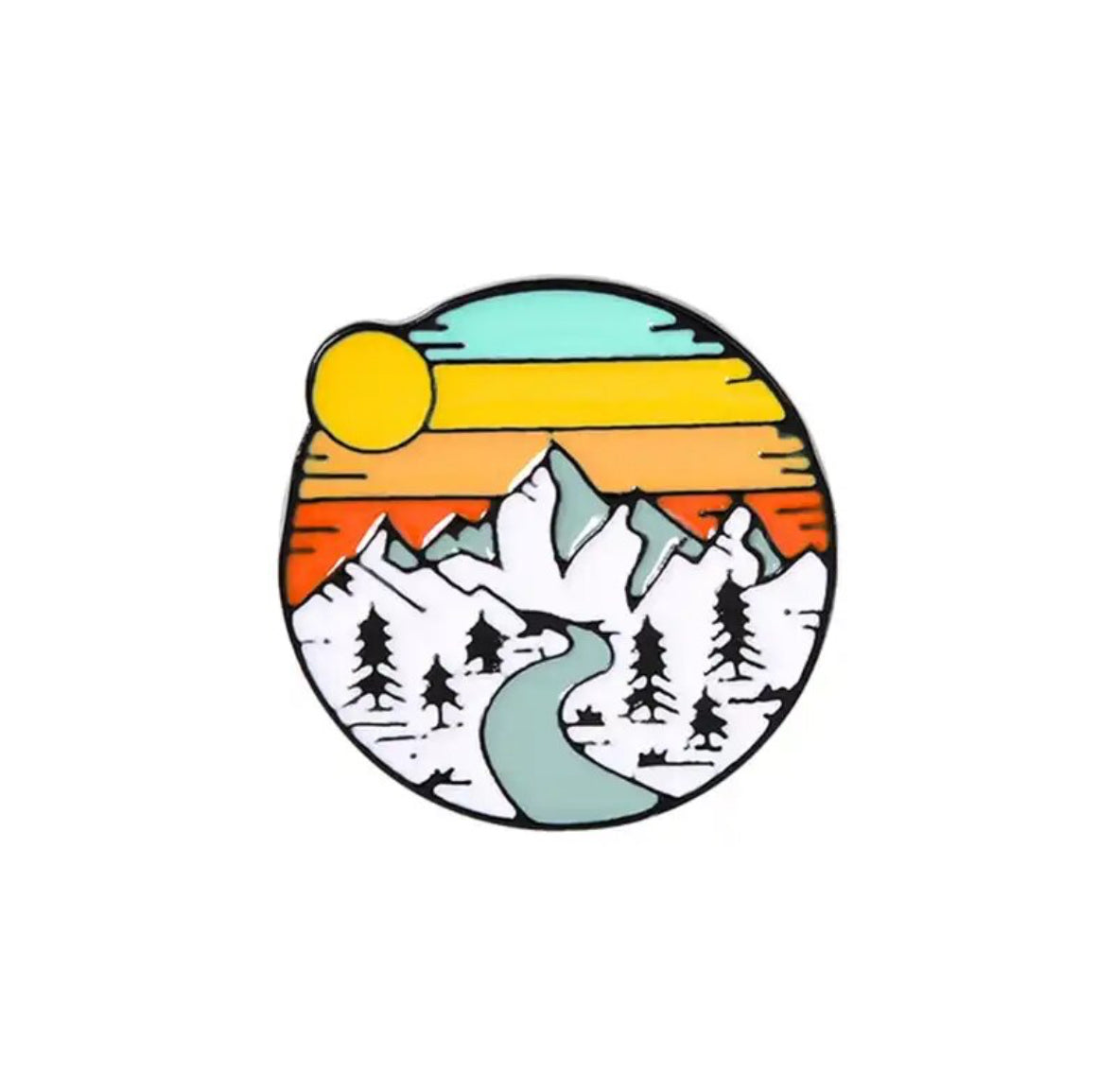 Mountain Road enamel pin - view 1