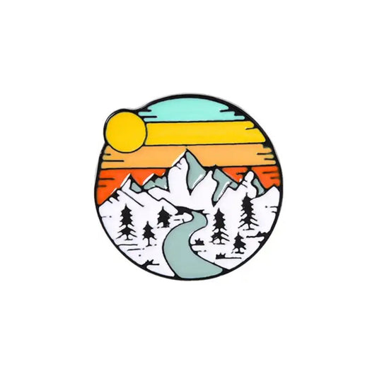 Mountain Road enamel pin - view 1