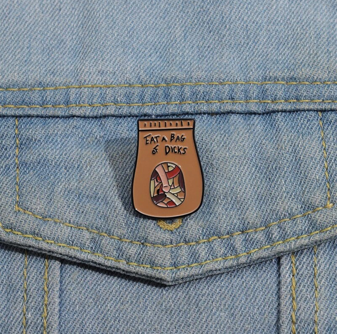 Eat a Bag of D#%*s enamel pin - view 2