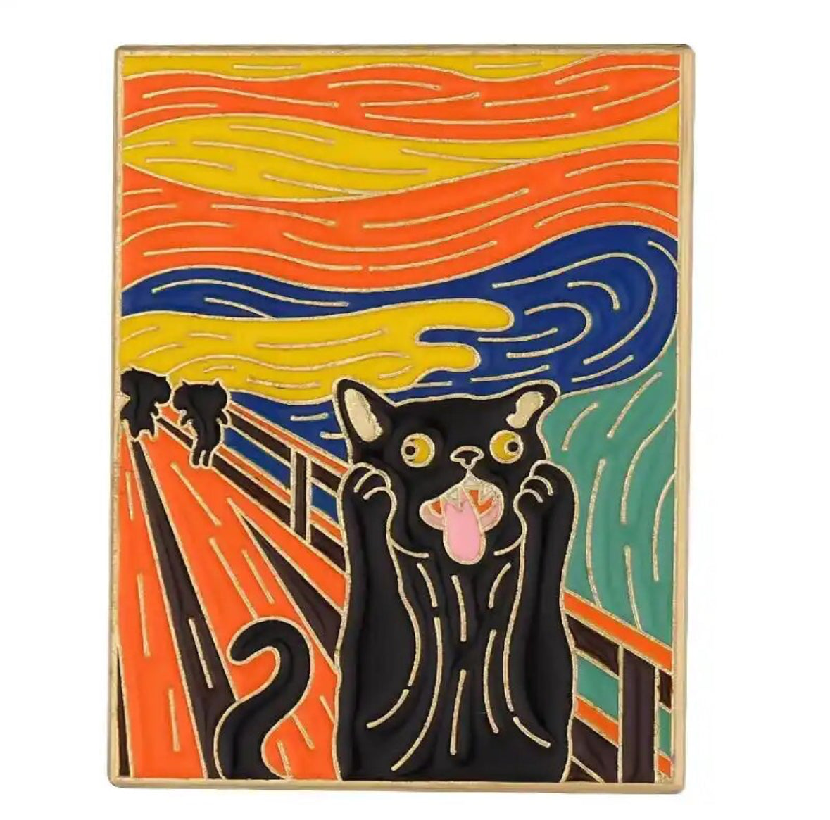 Famous Art Picture Frames with Cats enamel pin - view 4