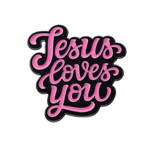 Jesus Loves You enamel pin - view 1