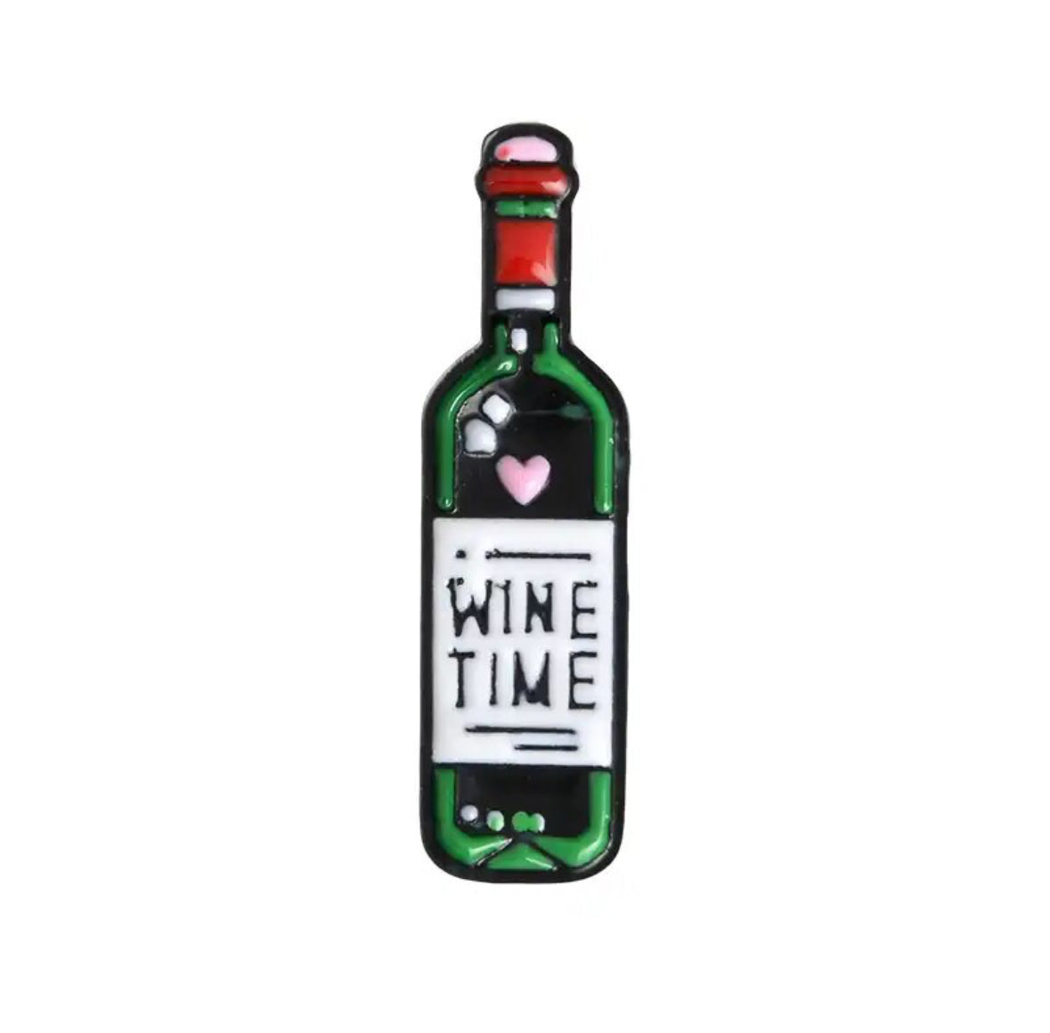 Wine Bottle & Glass enamel pin - view 3