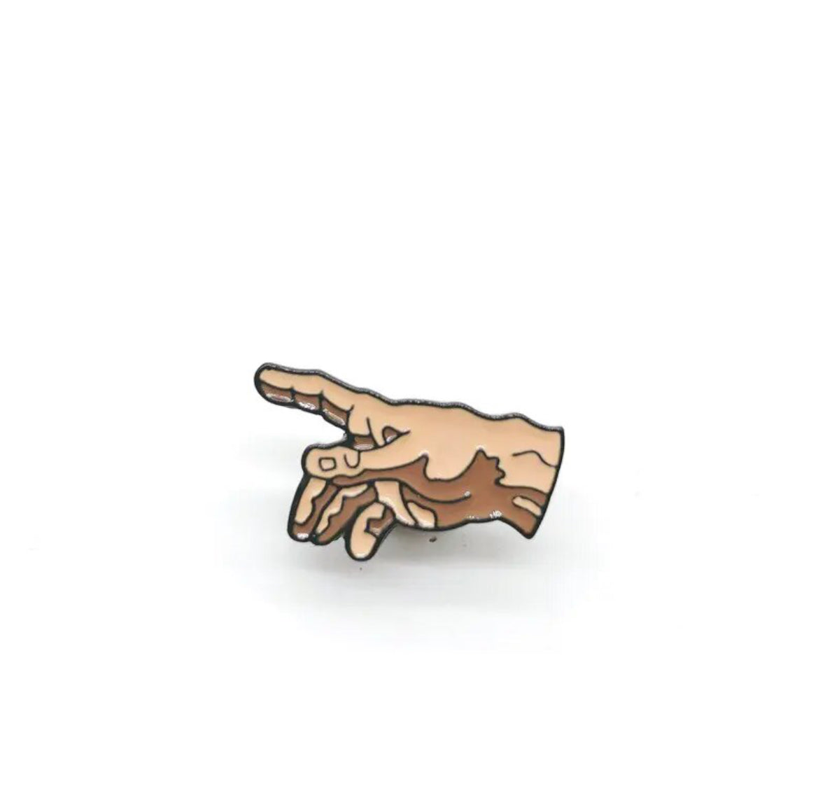 God & Adam's Hands / Creation of Adam (Michelangelo) enamel pin - view 7