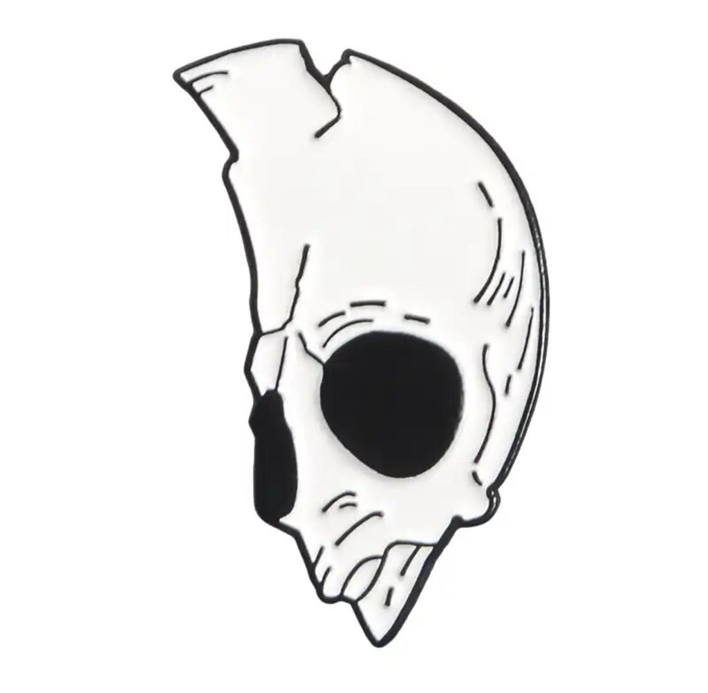 Half Woman / Half Skull enamel pin - view 3