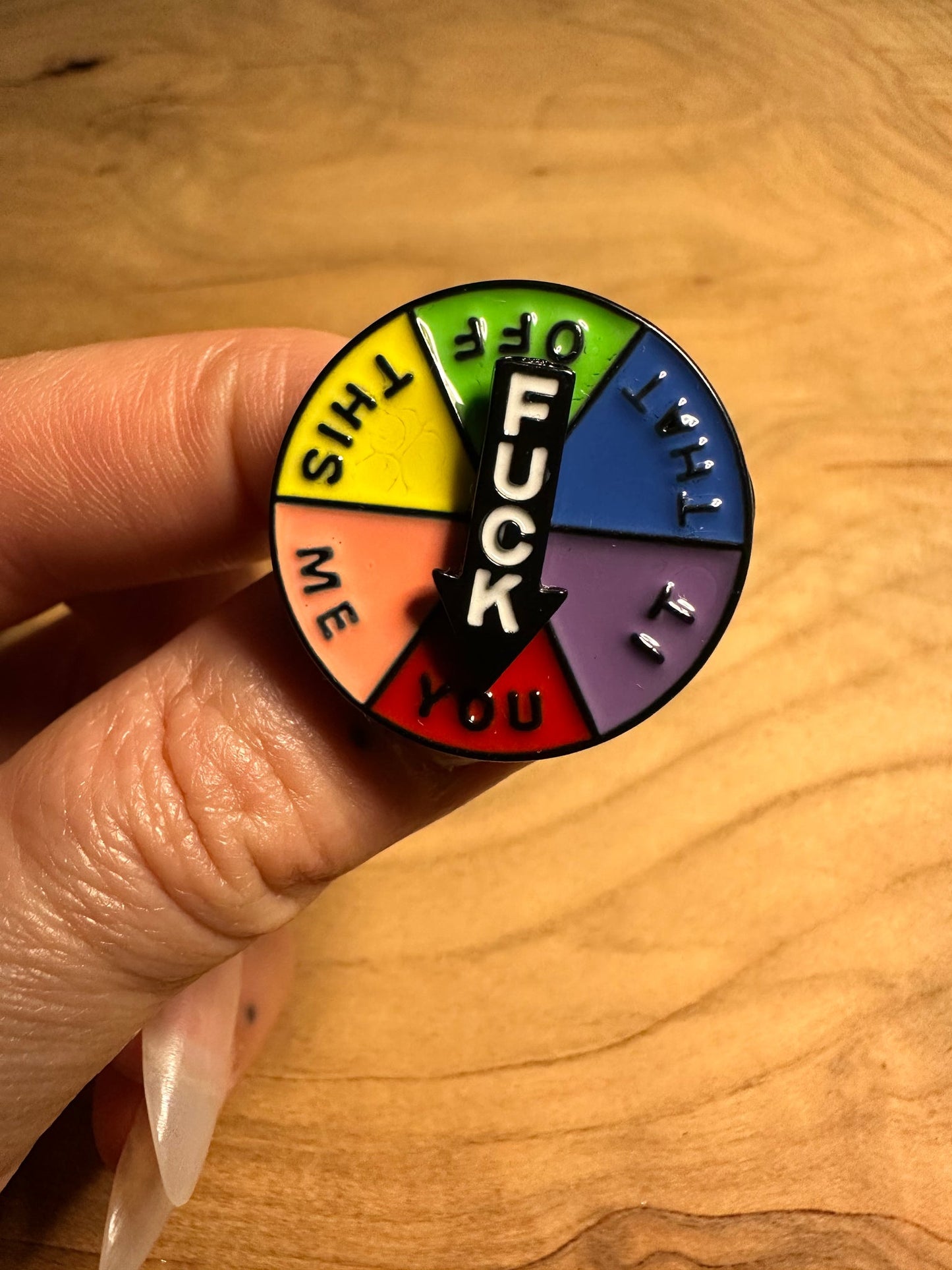 Fuck > This > Me > You > It > That > Off enamel pin - view 2